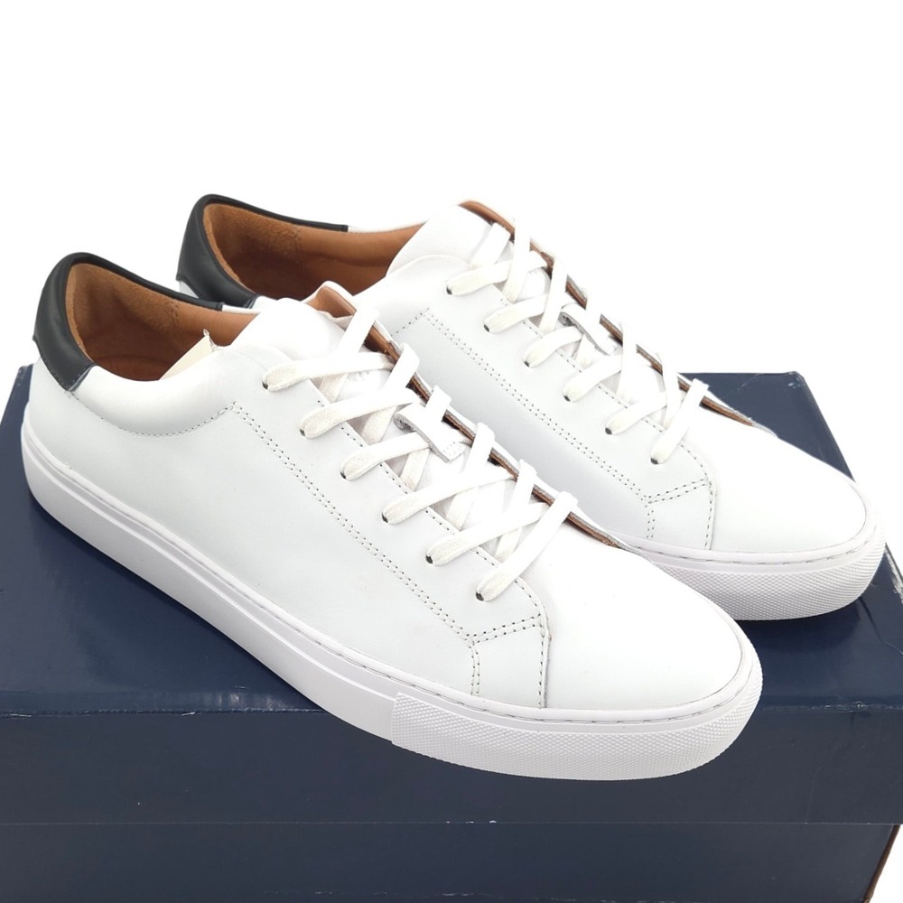 Polo Ralph Lauren Jermain II Sneakers Mens 8.5 White Leather Low Top Shoes NEW